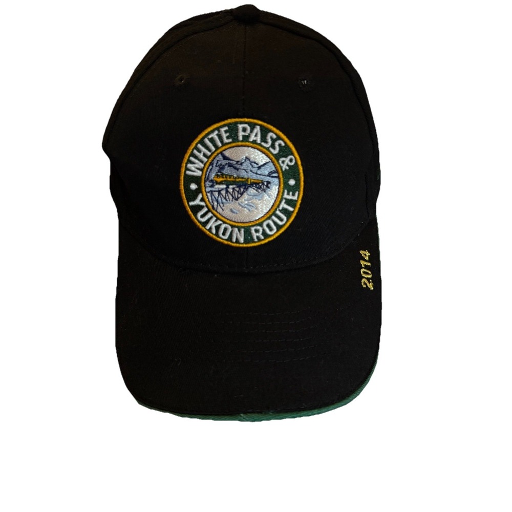 White Pass & Yukon route Railroad Hat Skagway Alaska Black Cap Adjustable Hat